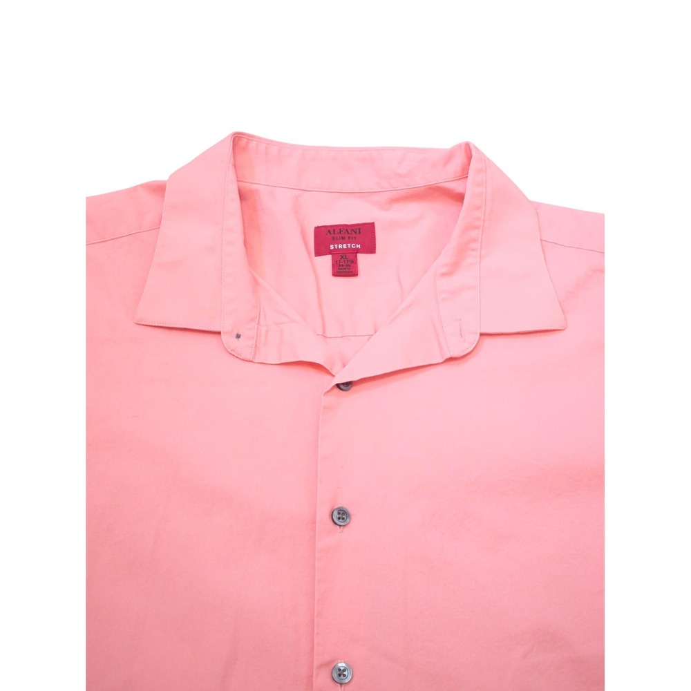 Alfani Mens Slim‎ Fit Stretch Button Down Shirt XL 17-17 1/2 34-35 Pink